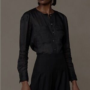 Banana Republic Charcoal Button-Up Blouse